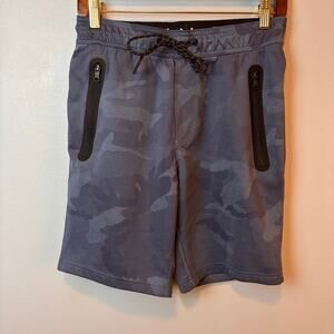 American Eagle Mens AE Blue Camo Shorts Drawstring Size Small Zipper Pockets